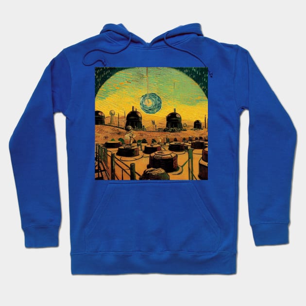 Starry Night in Mos Eisley Tatooine Hoodie by Grassroots Green